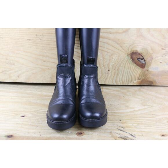 Pajar Canada Boots Womens 8 Black Leather Prian Chelsea Slip On Bootie Shoes - Picture 2 of 11